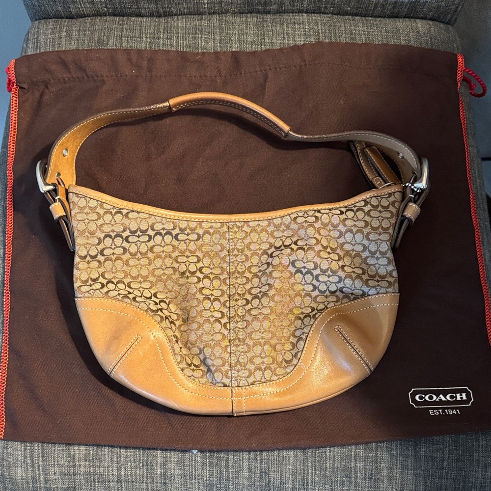 Coach Brown and Tan Hobo Bag